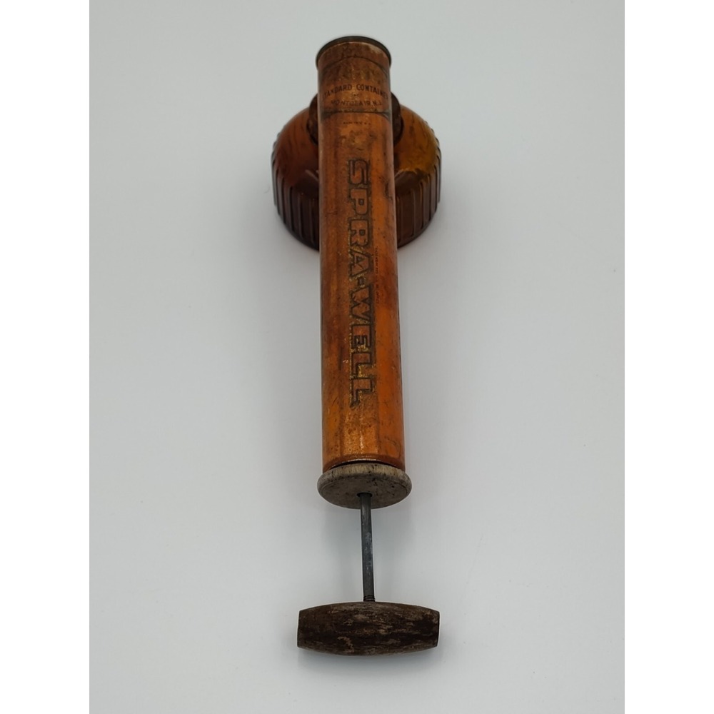 SPRA-WELL Garden Sprayer Amber Glass MONCLAIR NJ Antique VTG Spray B22.1GA773